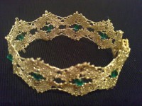 Pulsera oro-swarovski verde